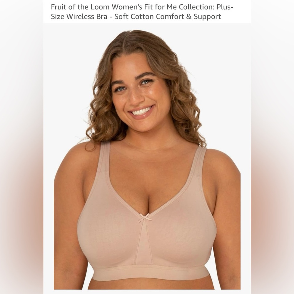 Fruit of the Loom Fit for Me Collection Soft Cotton Wireless Support 38DD (NWOT)